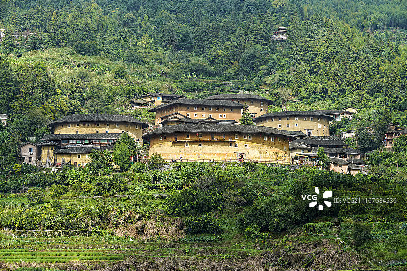 福建省漳州市南靖县书洋镇田螺坑土楼群图片素材