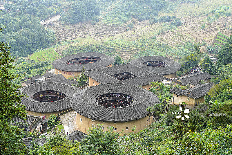 福建省漳州市南靖县书洋镇田螺坑土楼群图片素材