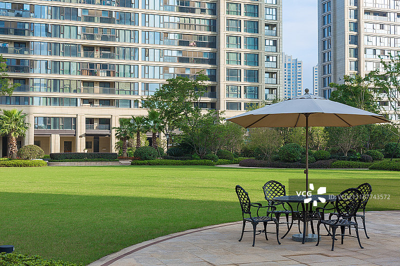 现代高端住宅小区花园图片素材