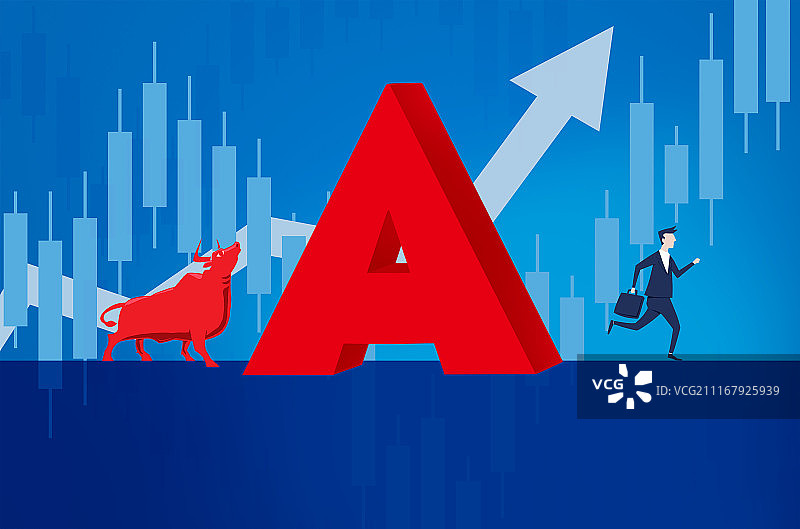 财经股市系列插画-进入股市还是逃离股市图片素材