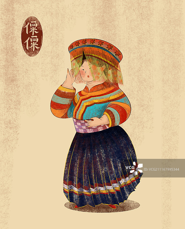 胖妞系列-傈傈族图片素材