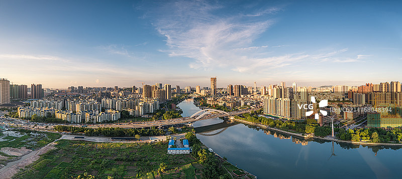 中山市岐江两岸城市风光图片素材