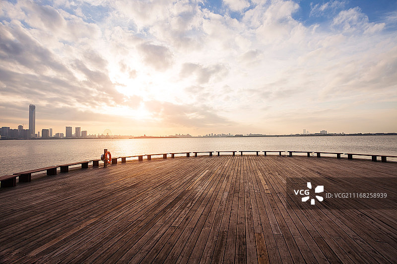 江苏省苏州金鸡湖风景图片素材