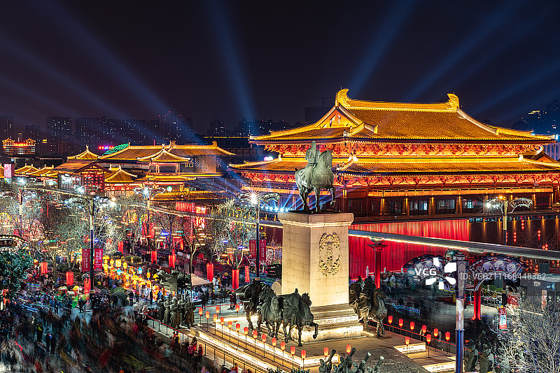 曲江大唐不夜城夜景图片素材