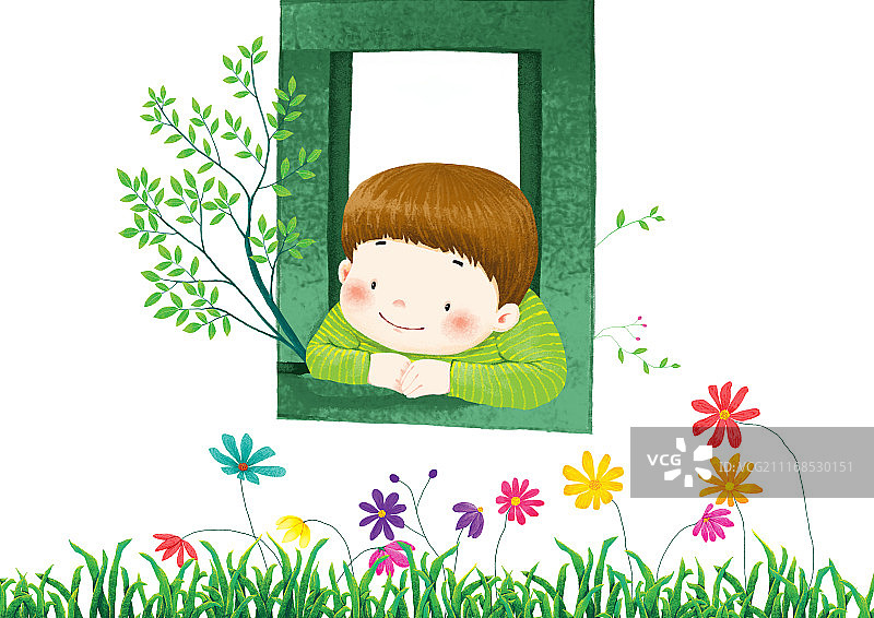 背景分离动物系列组图共3000多幅-爬在窗口的男孩图片素材