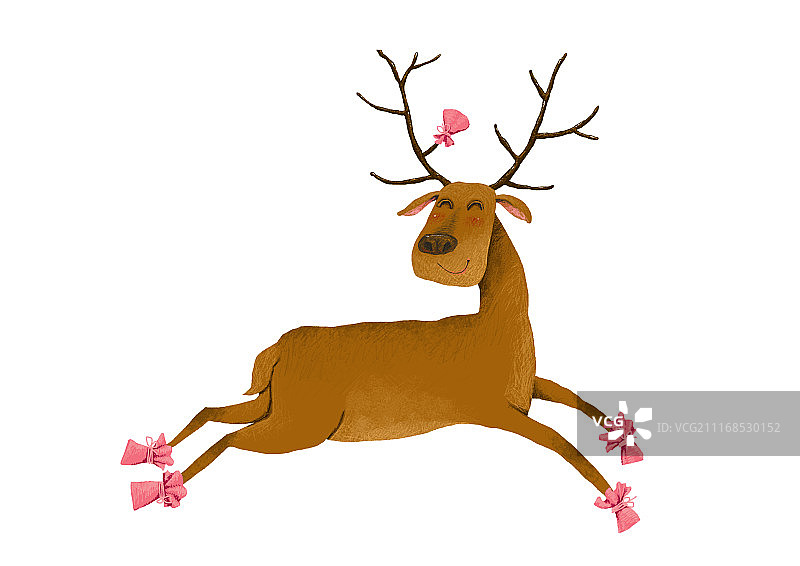 背景分离动物系列组图共3000多幅-驯鹿圣诞系列插画图片素材