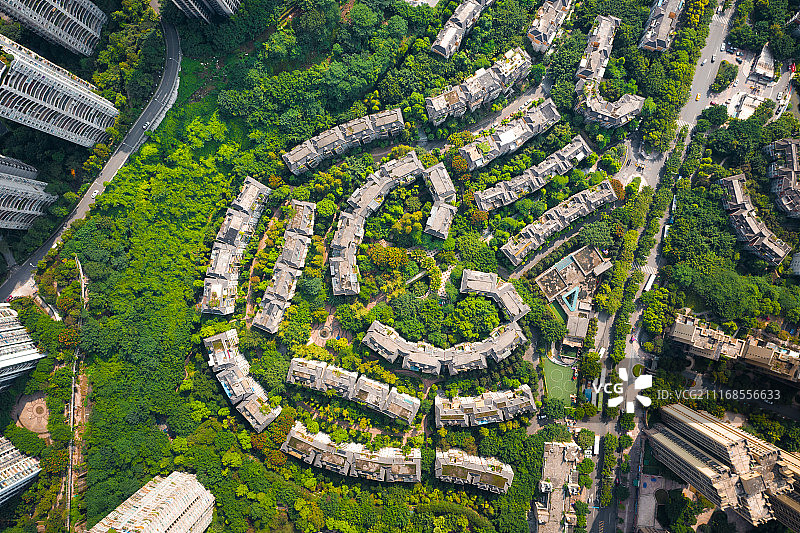 高档住宅区 航拍图片素材