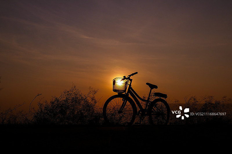 草地上的自行车图片素材