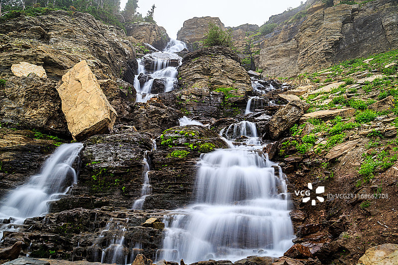 阶梯状瀑布图片素材