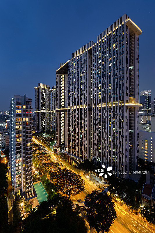 新加坡达士岭组屋的黄昏图片素材