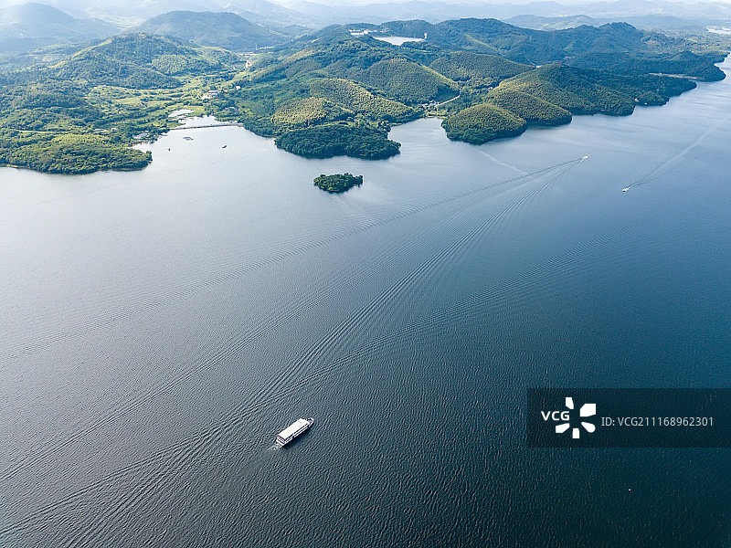 江苏常州溧阳天目湖航拍图片素材