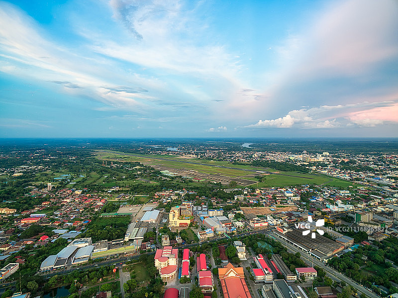 泰国乌汶城市风光航拍高清图图片素材