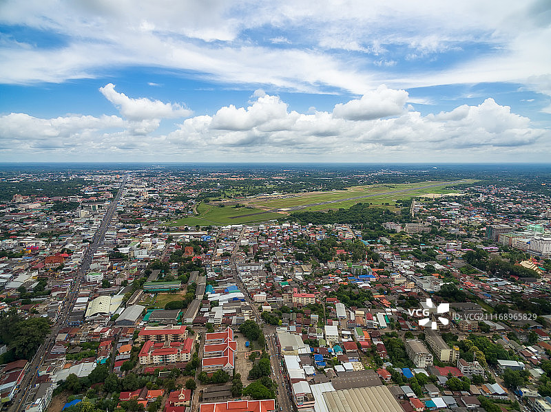 泰国乌汶城市风光航拍高清图图片素材