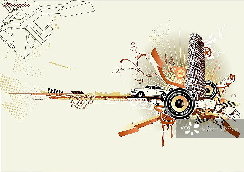 都市风格背景矢量插画图片素材