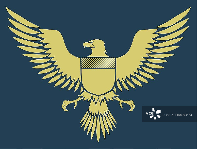 盾徽鸟矢量插画：中世纪风格的鹰图片素材
