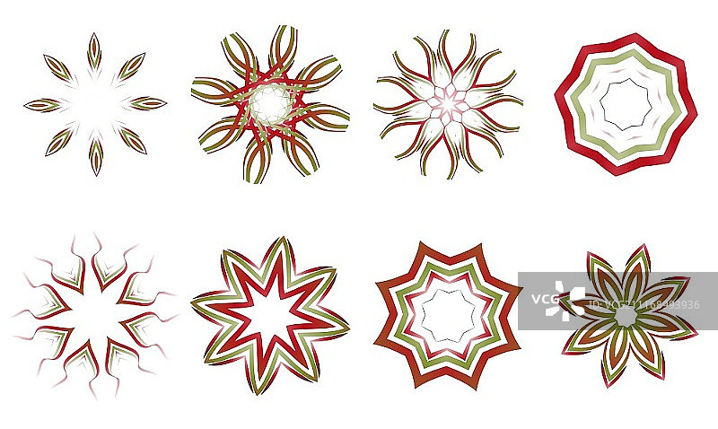 矢量插画：抽象花卉和装饰元素图片素材