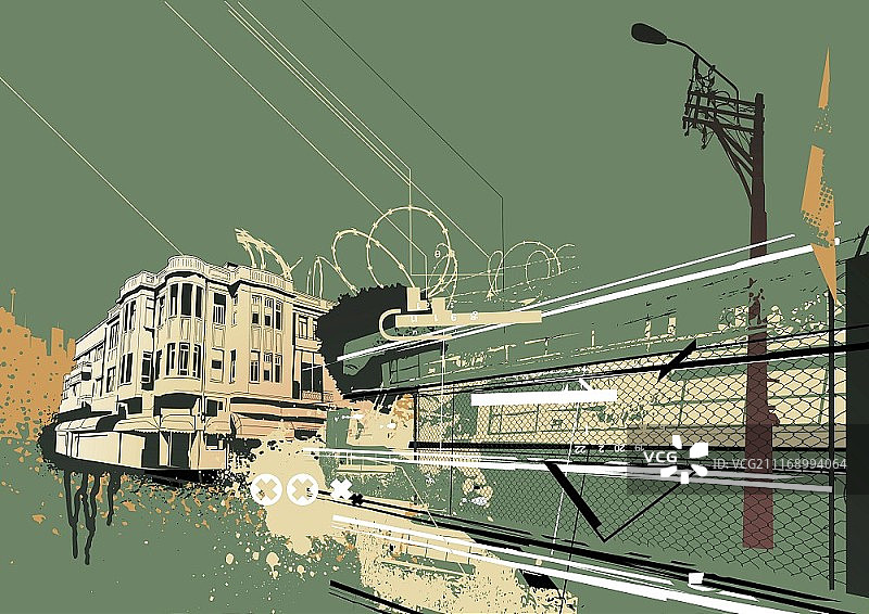 都市风格背景矢量插画图片素材