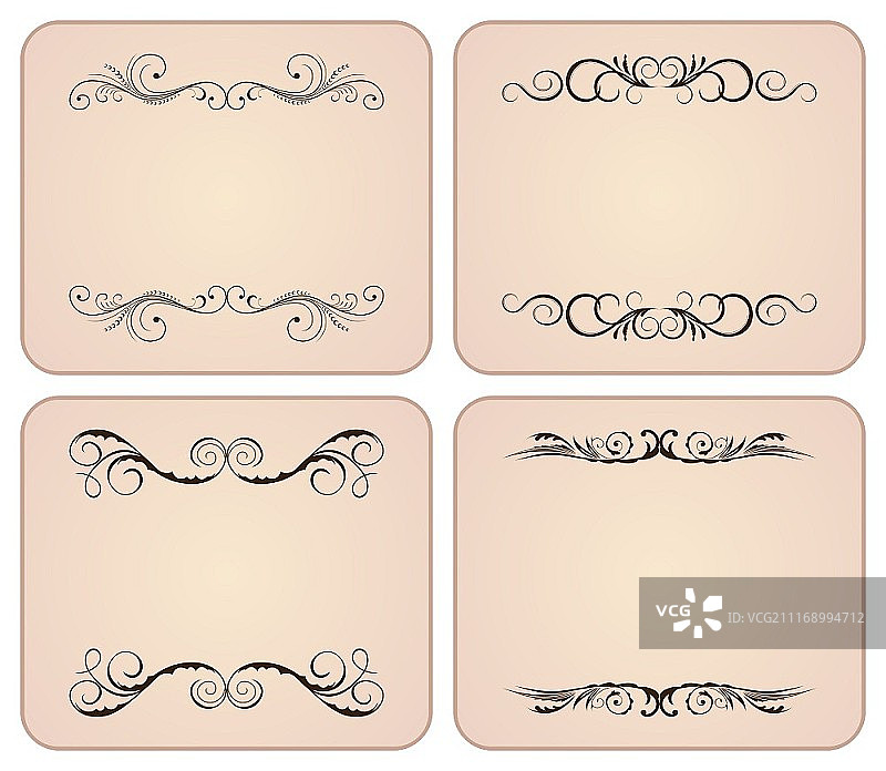 复古花卉边框元素矢量合集图片素材