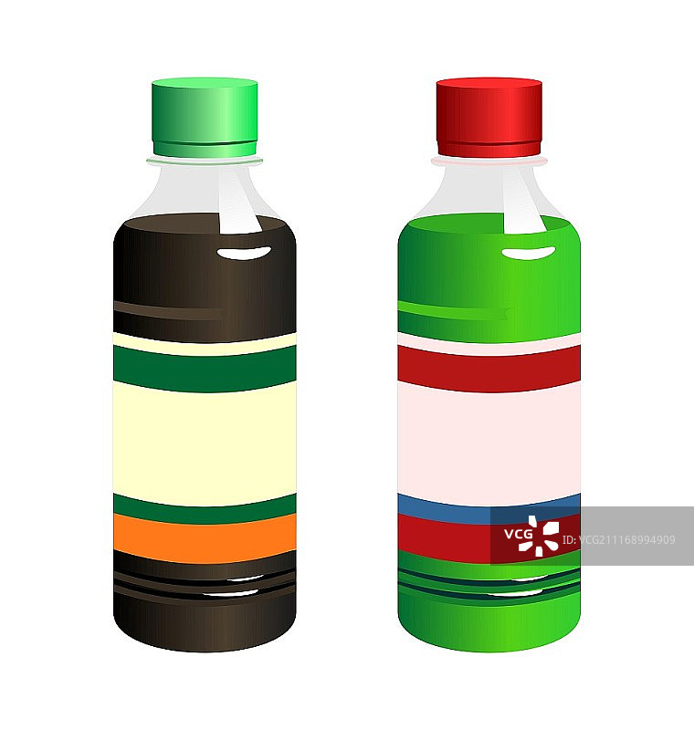 带标签的瓶子矢量插画集图片素材
