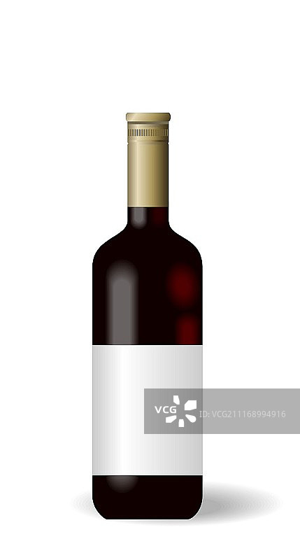 带有标签的红酒瓶插画矢量图图片素材