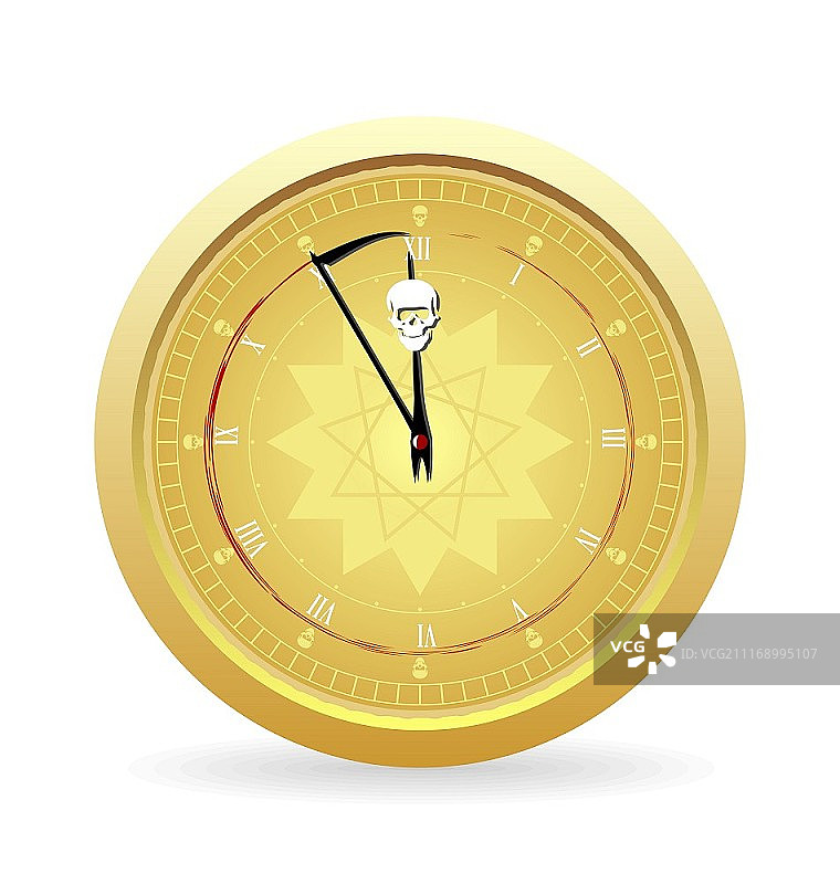 白色背景上死亡时钟的插图 - 矢量图图片素材