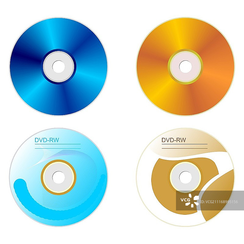 逼真的双面DVD光盘套装插画－矢量图图片素材