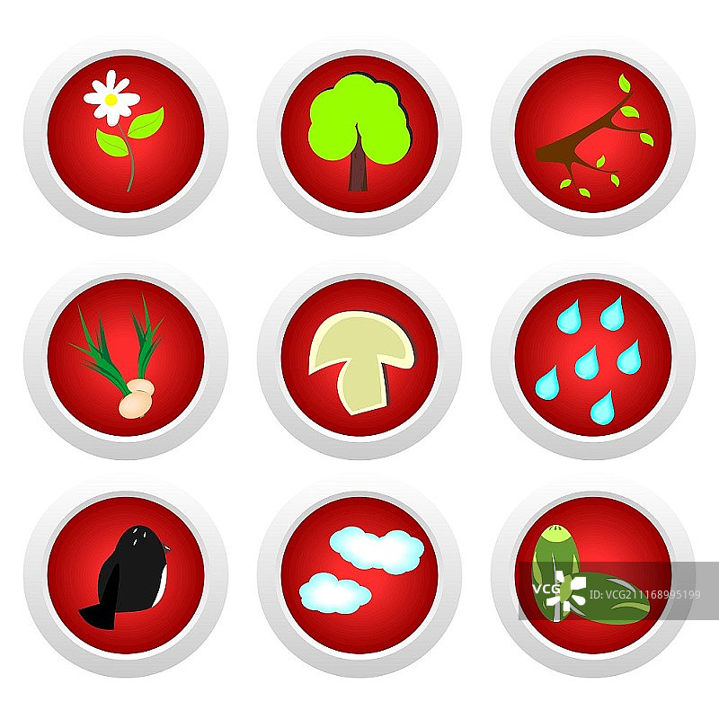 生态红色按钮矢量图图片素材