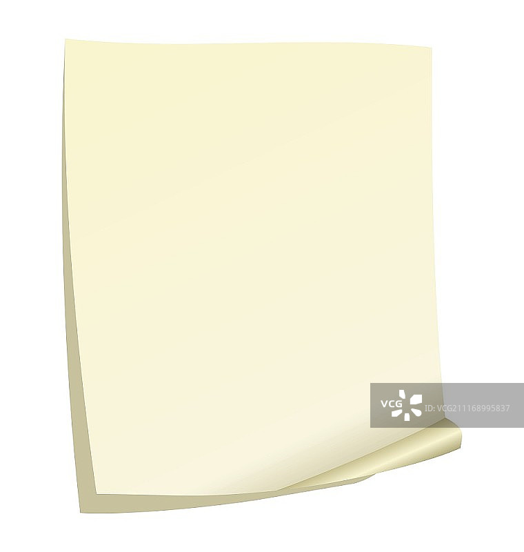 卷曲的便签纸矢量插画图片素材