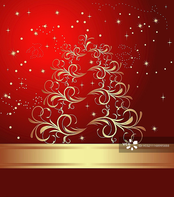 抽象圣诞花树庆典卡片矢量图图片素材