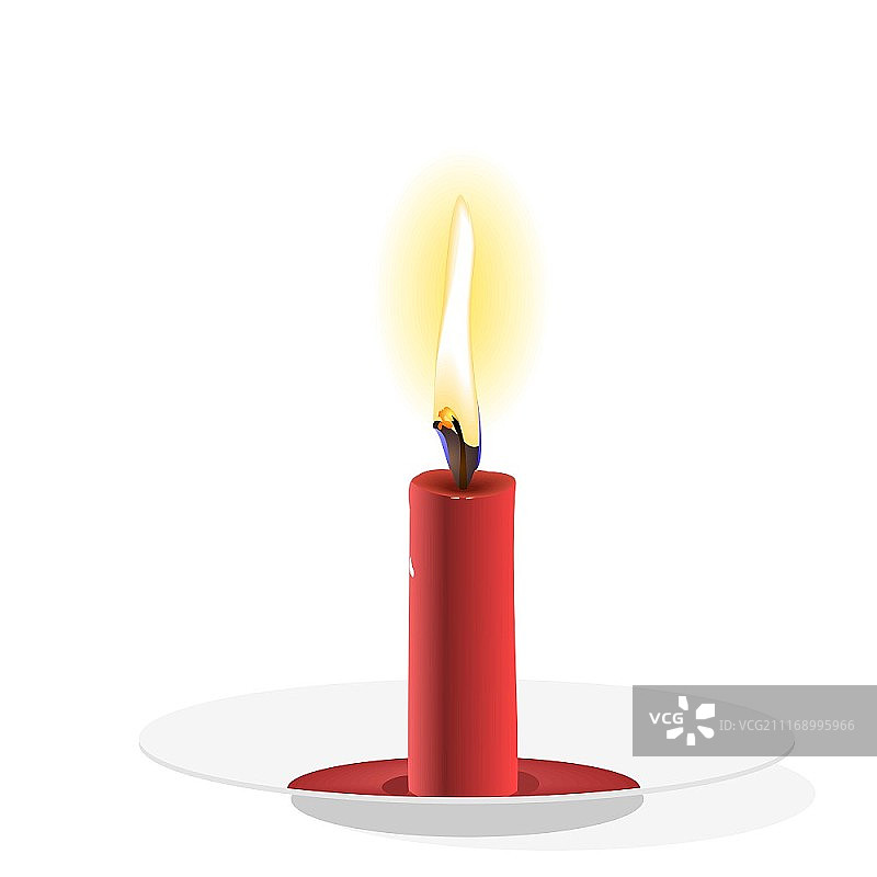 盘子上逼真的矢量蜡烛图片素材