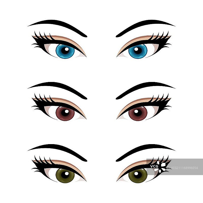女性眼睛插画集合(3) - 矢量图图片素材