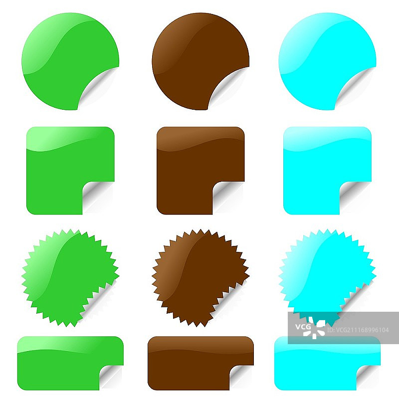 各种形状的光滑标签矢量素材图片素材