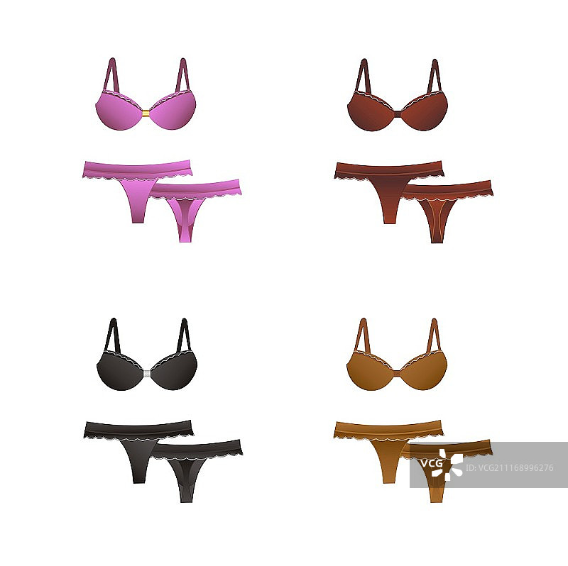 女士情人节内衣套装矢量图图片素材