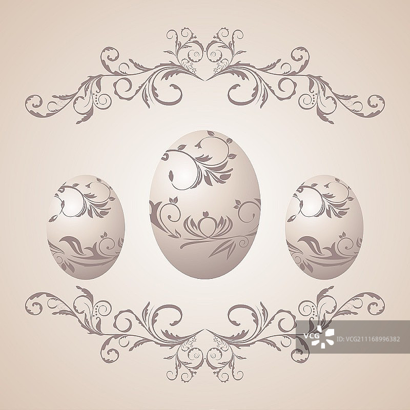 复古复活节花卉背景矢量图图片素材