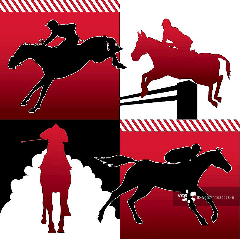 赛马剪影图片素材