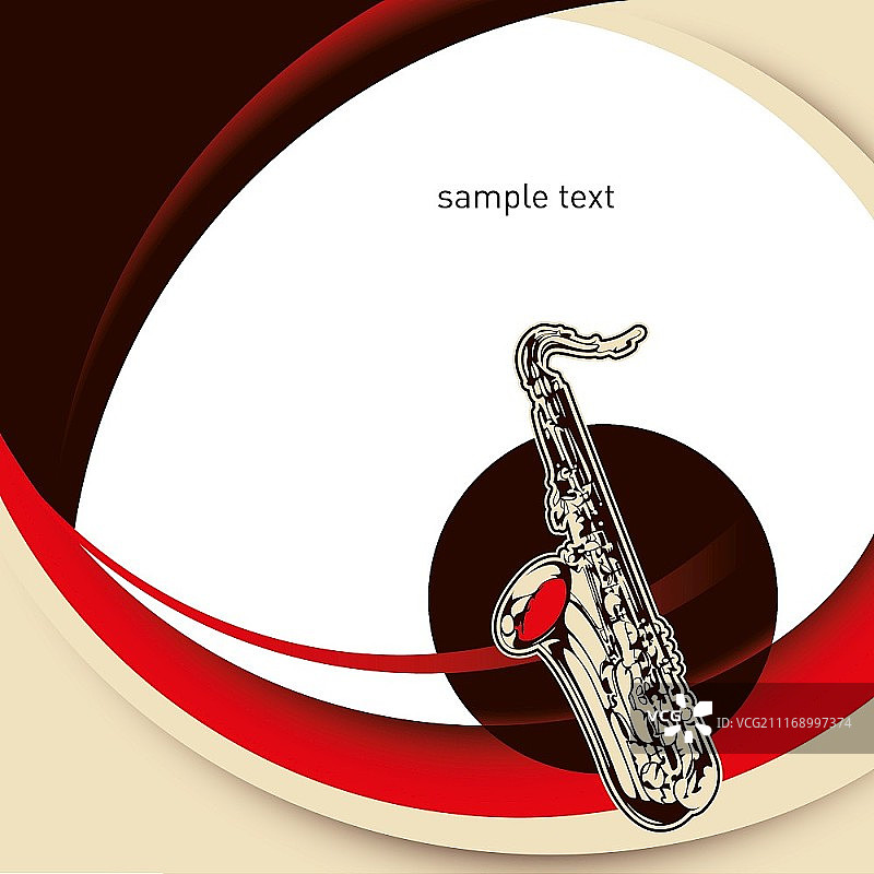 具有萨克斯管的现代主义设计布局图片素材