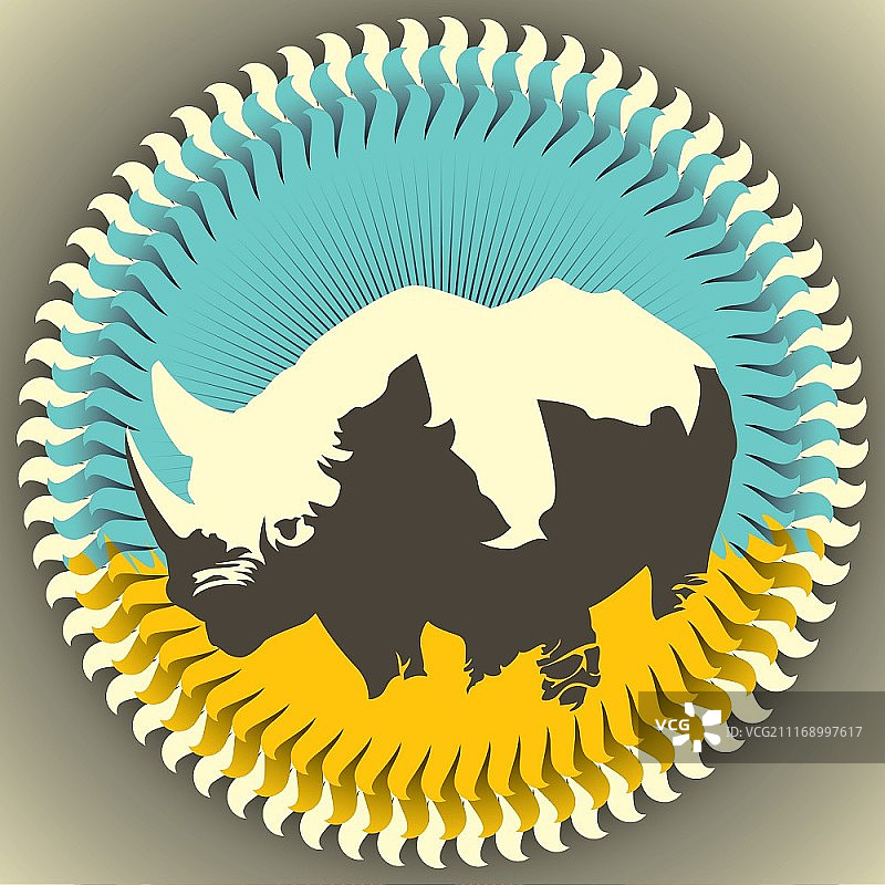 风格化犀牛艺术插画图片素材