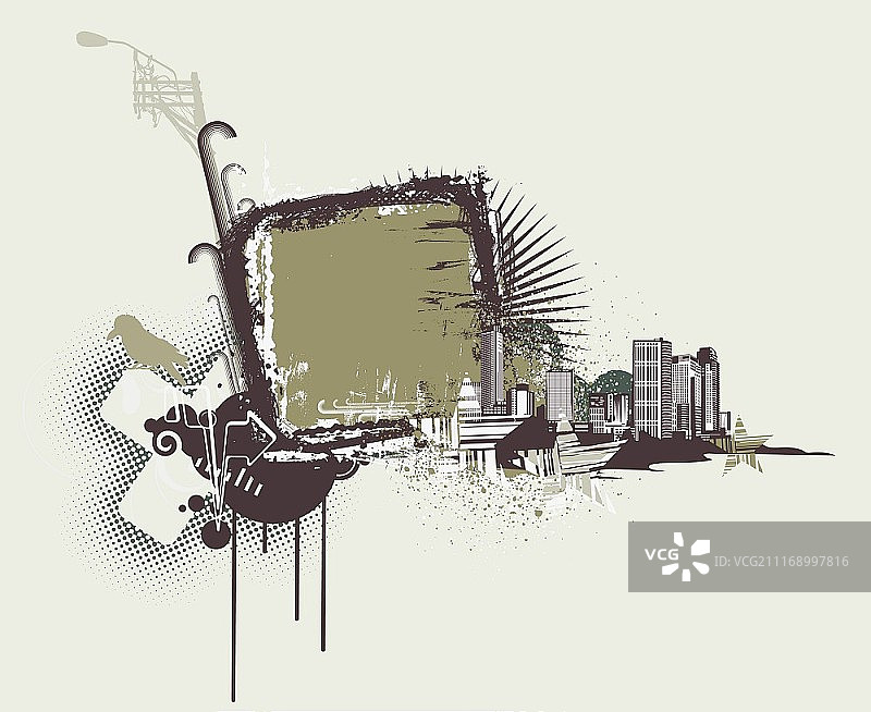 城市背景设计元素矢量插画图片素材