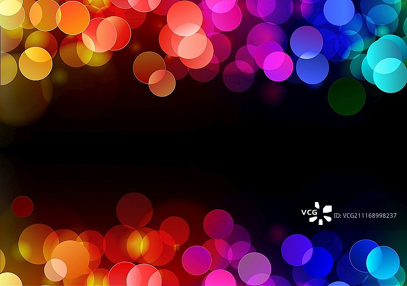 深色背景上的模糊霓虹迪斯科光点图案矢量插画图片素材