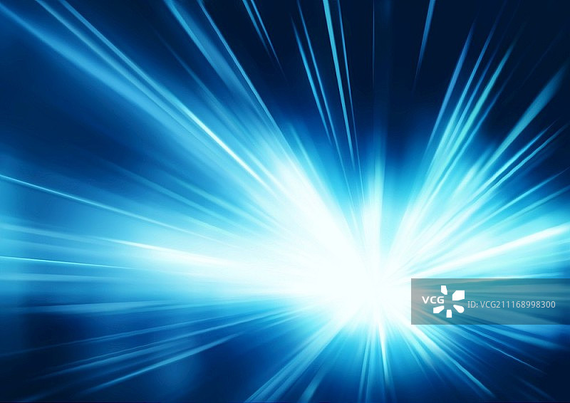 抽象背景矢量插画：模糊的霓虹蓝光线图片素材