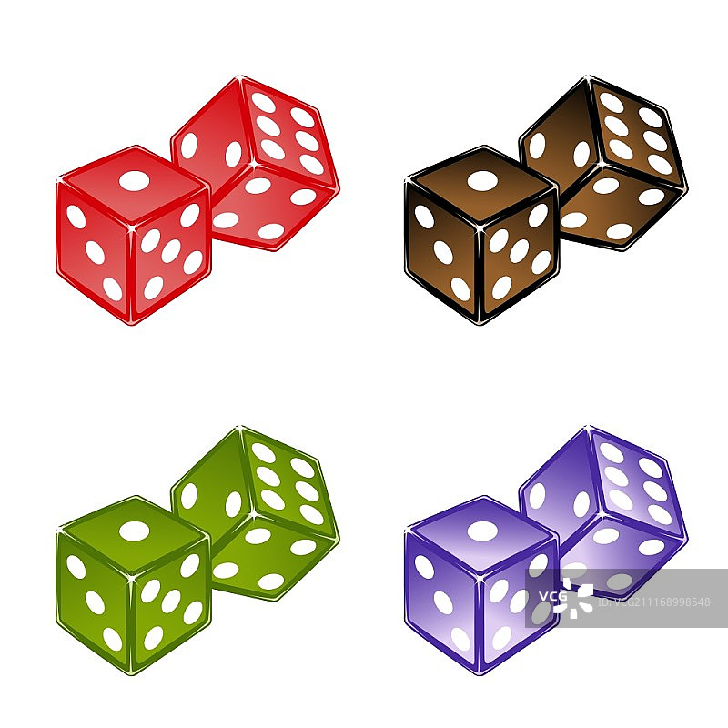 彩色骰子矢量插画图片素材