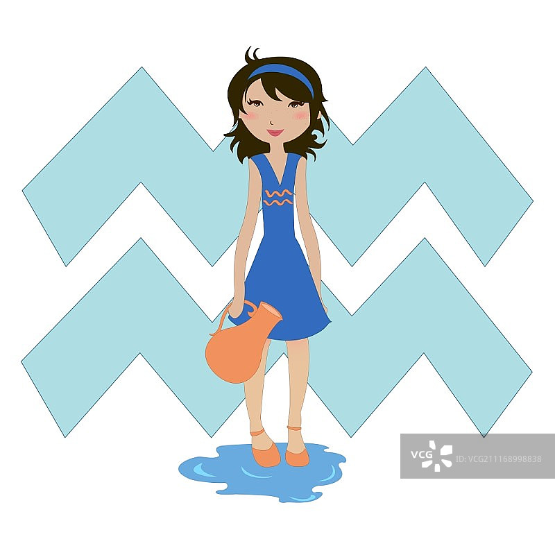 水瓶座星座矢量插画图片素材