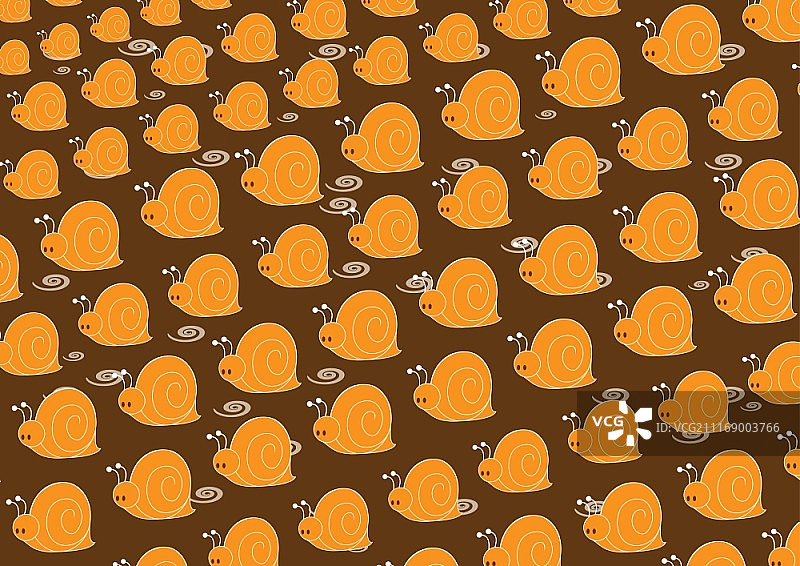 蜗牛图案矢量插画。复古抽象背景。图片素材
