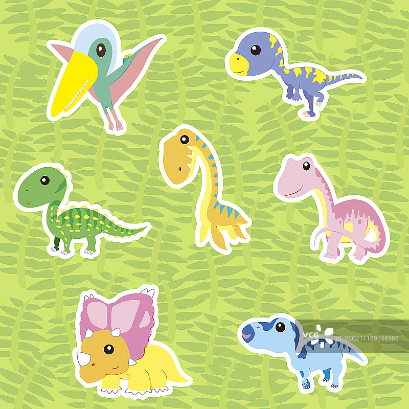 可爱恐龙家族卡通素材集合图片素材