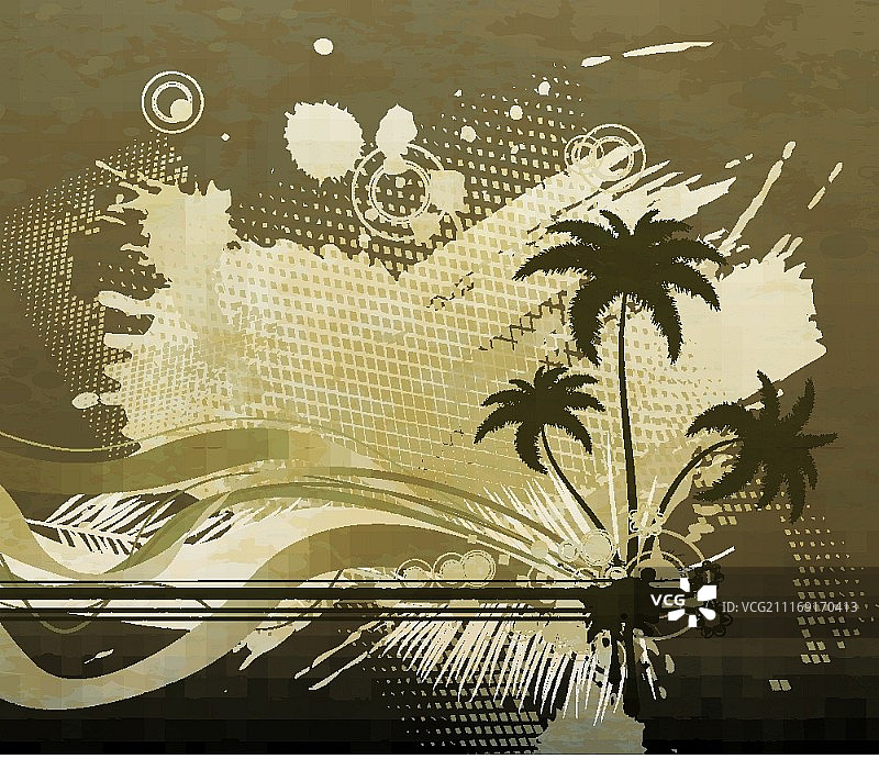 矢量棕榈树夏季背景图片素材