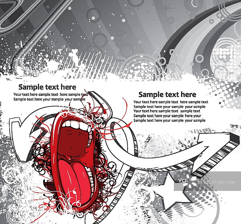 带有嘴部的矢量城市背景图片素材