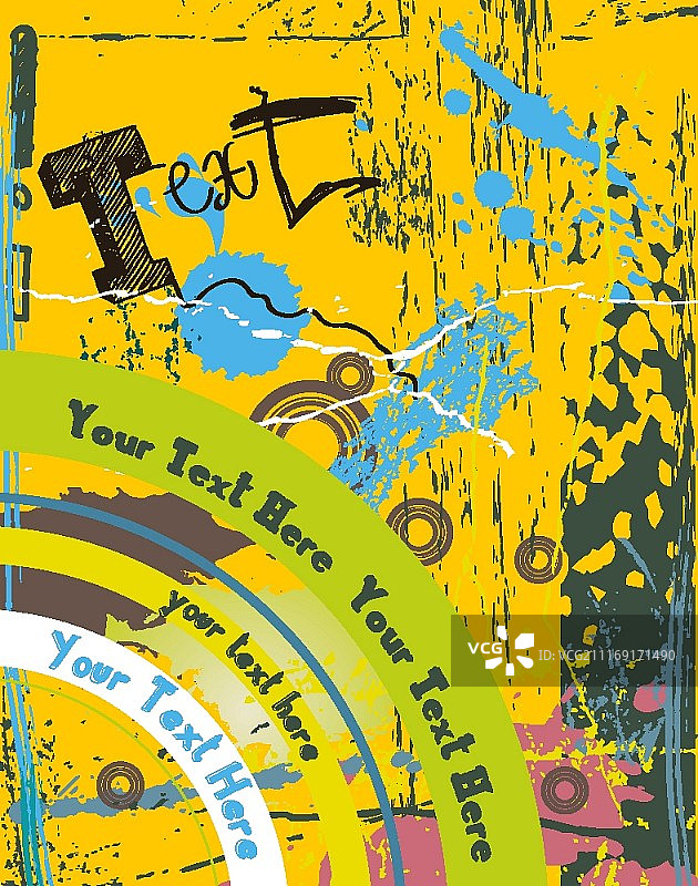 带有文字的Grunge矢量背景图片素材