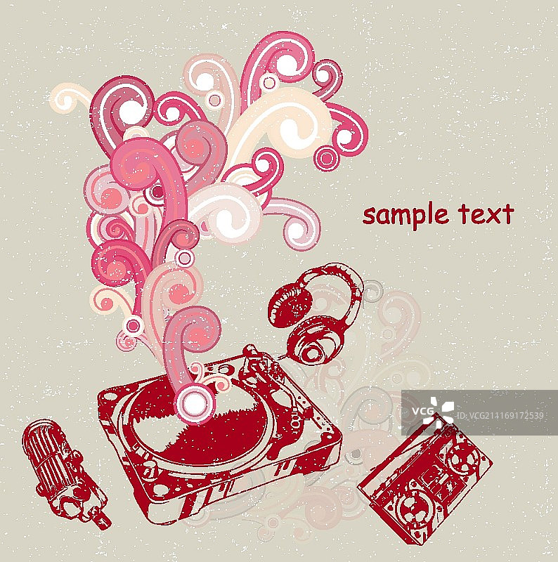 复古音乐海报矢量插画图片素材