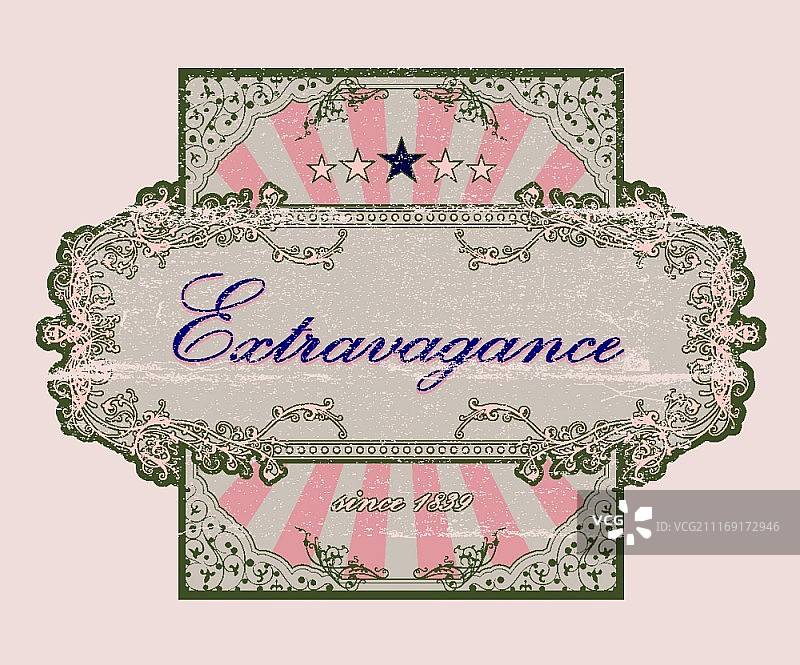 复古花卉标签矢量素材图片素材