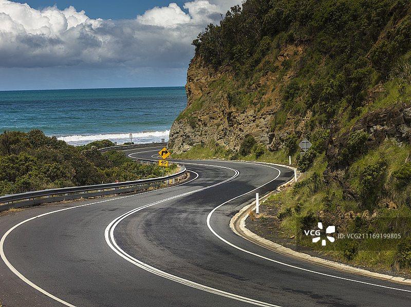 沿海公路的弯道图片素材